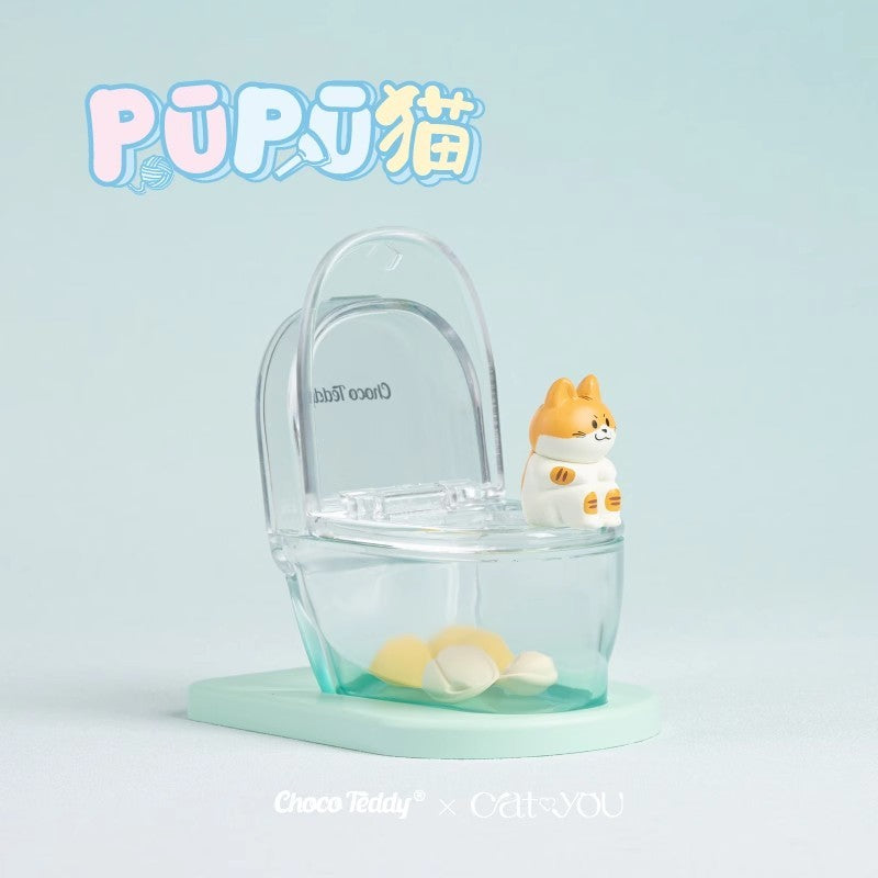 PUPU Cat Toilet Series Phone Holder Stand Decoration Cute Fun Doll Cute Creative Toy Blind Box